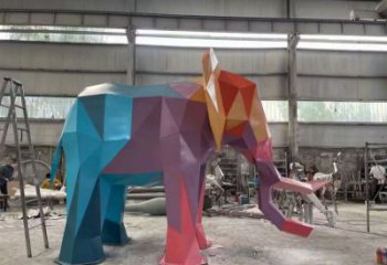 鋼鑄大象雕塑常用，金屬組合，景觀烤漆大象雕塑定價