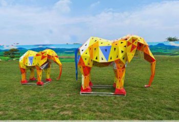 金屬大象雕塑制作觀賞型，城市裝飾，空間烤漆大象雕塑標(biāo)準(zhǔn)