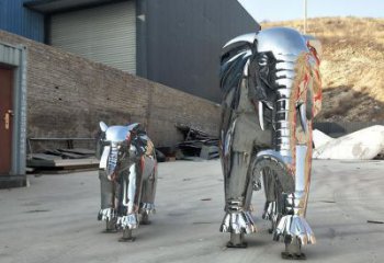 仿真大象雕塑廠家，動(dòng)物景觀雕塑，不銹鋼動(dòng)物雕塑制作