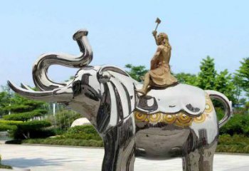 景觀大象雕塑工程選用，美陳雕塑，鏡面大象雕塑展示