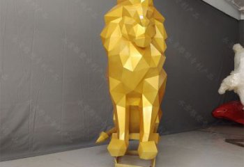 切面獅子雕塑承接，鍛造工藝，不銹鋼獅子雕塑訂做