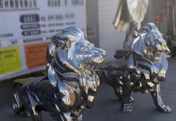 雕塑獅子景觀制造，街景小品，不銹鋼獅子雕塑優(yōu)價