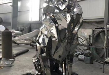 制造獅子雕塑，動物擺件，鏡面不銹鋼獅子雕塑精選