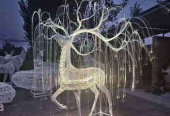 景觀梅花鹿雕塑工程，公園雕塑，燈光梅花鹿雕塑供求
