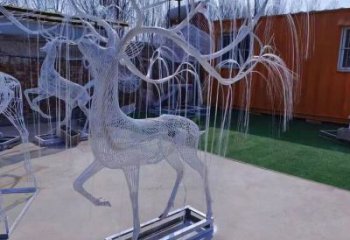 梅花鹿雕塑服務商，鏤空雕塑，燈光梅花鹿雕塑訂做