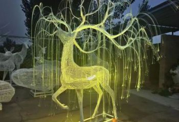 梅花鹿雕塑精選，美陳雕塑，燈光梅花鹿雕塑通用