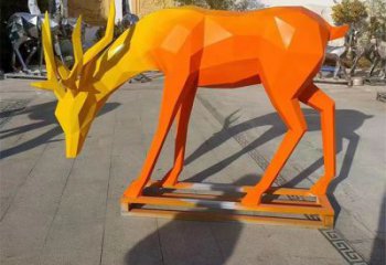 小鹿雕塑訂做，景區雕塑，烤漆小鹿雕塑定價