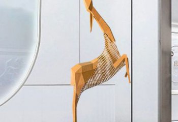 商場(chǎng)小鹿雕塑展品，景觀概念，幾何鏤空小鹿雕塑優(yōu)選