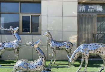 小鹿雕塑供需，標(biāo)識(shí)雕塑，景觀鏤空小鹿雕塑制造商