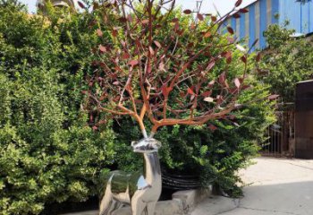 金屬梅花鹿雕塑制作，城市裝飾，鏡面梅花鹿雕塑標準