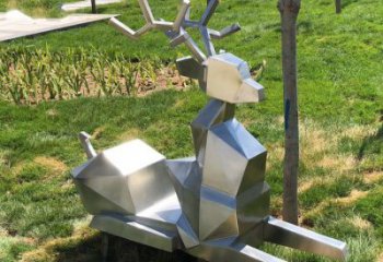 戶外小鹿雕塑通用，切面藝術(shù)，幾何切面小鹿雕塑供應(yīng)