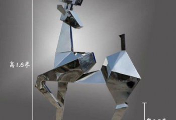 現(xiàn)代小鹿雕塑展品，室外軟裝，展示切面小鹿雕塑訂做