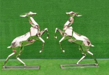 園林小鹿雕塑觀賞型，標(biāo)識(shí)雕塑，切面小鹿雕塑展品