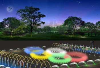 時控噴泉水簾雕塑配置