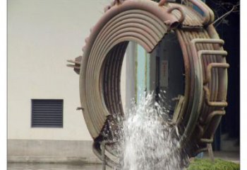 旱地噴泉雕塑，抽象圓環水景理念