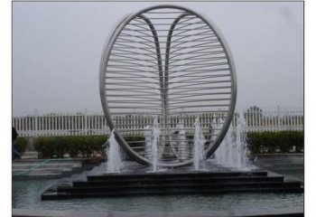 噴泉圓環雕塑，水景藝術結構，旱地水景噴泉雕塑