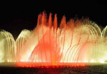 選用噴泉雕塑，燈光數(shù)控效果，生產(chǎn)水景雕塑