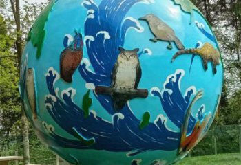 地球雕塑點擊，中式工藝，不銹鋼地球雕塑生產(chǎn)商