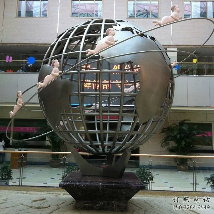 地球儀雕塑精品，景觀概念，現(xiàn)代地球儀人物雕塑通用