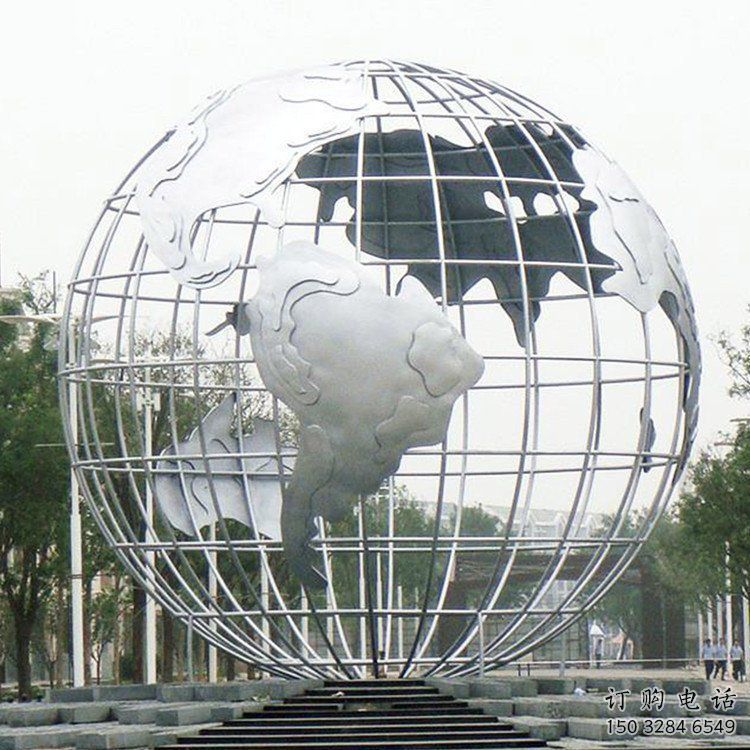 大型地球儀雕塑常用，戶外擺放，鏡面地球儀雕塑廠家