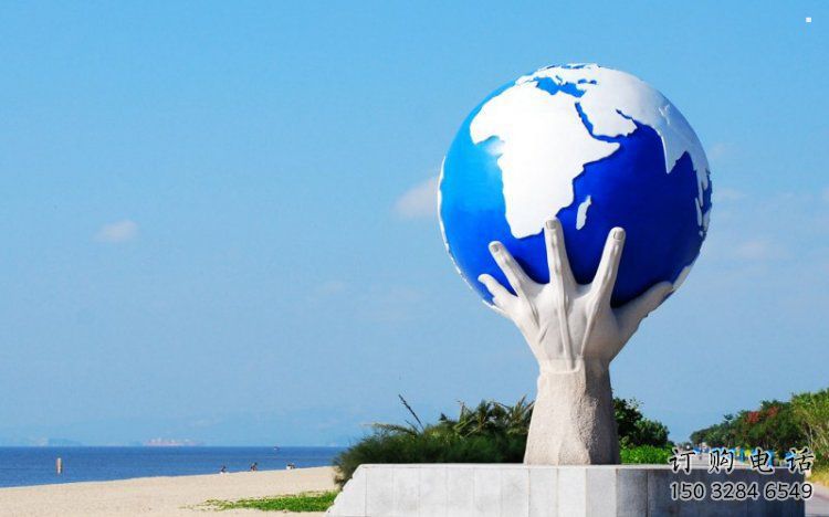 地球儀雕塑廠家，廣場雕塑，景觀手托地球儀雕塑制造商