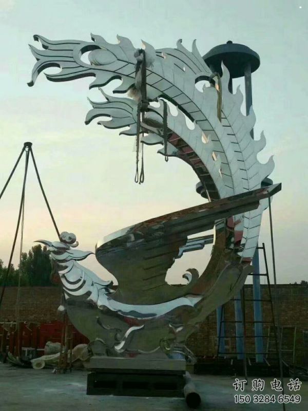 景觀鳳凰雕塑供求，美陳雕塑，藝術不銹鋼鳳凰雕塑優選