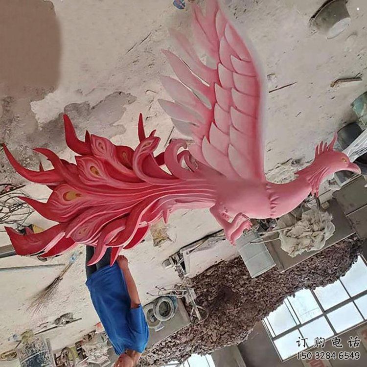 鳳凰雕塑廠家，廣場系列，玻璃鋼鳳凰雕塑供需