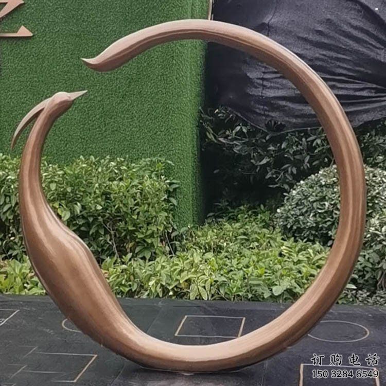 鳳凰雕塑供求，景區案例，不銹鋼圓環鳳凰雕塑廠家