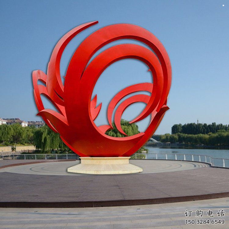 鳳凰方案供應，圓雕體系，圓環鳳凰雕塑制作廠家