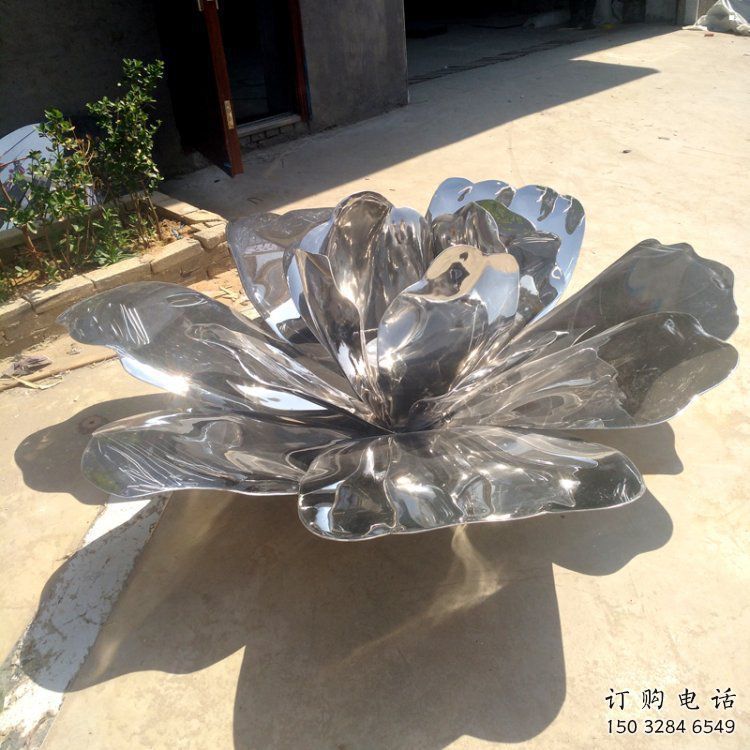 荷花雕塑選定，美陳雕塑，現代鏡面荷花雕塑優選