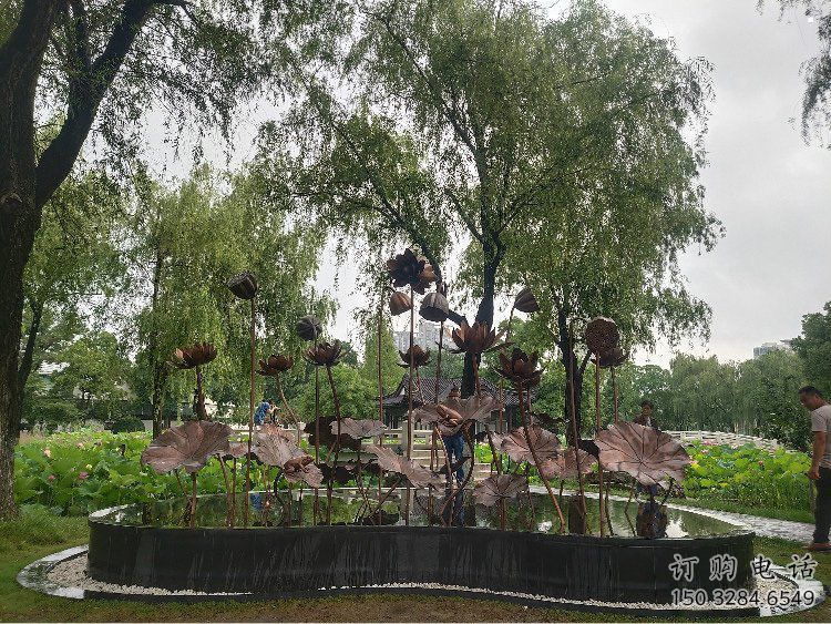 主題荷花雕塑供給，中式工藝，藝術(shù)銅荷花雕塑廠家精品
