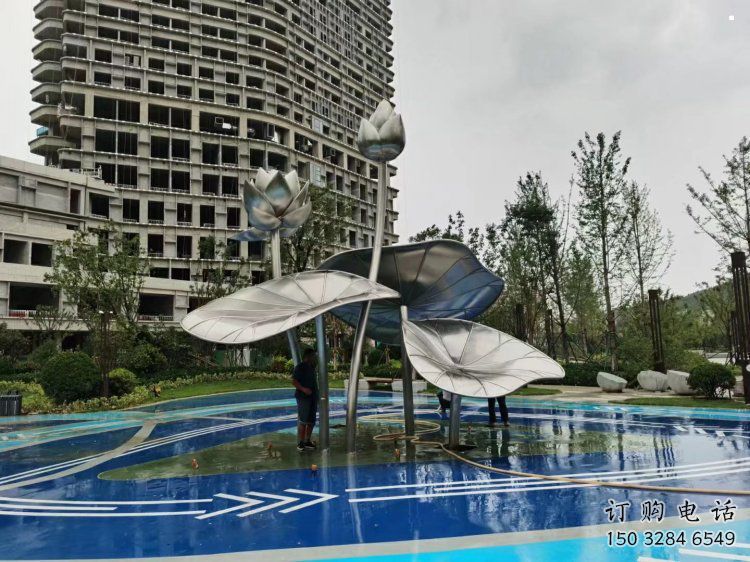 戶外荷葉雕塑通用，多彩藝術(shù)，不銹鋼荷葉雕塑供應(yīng)