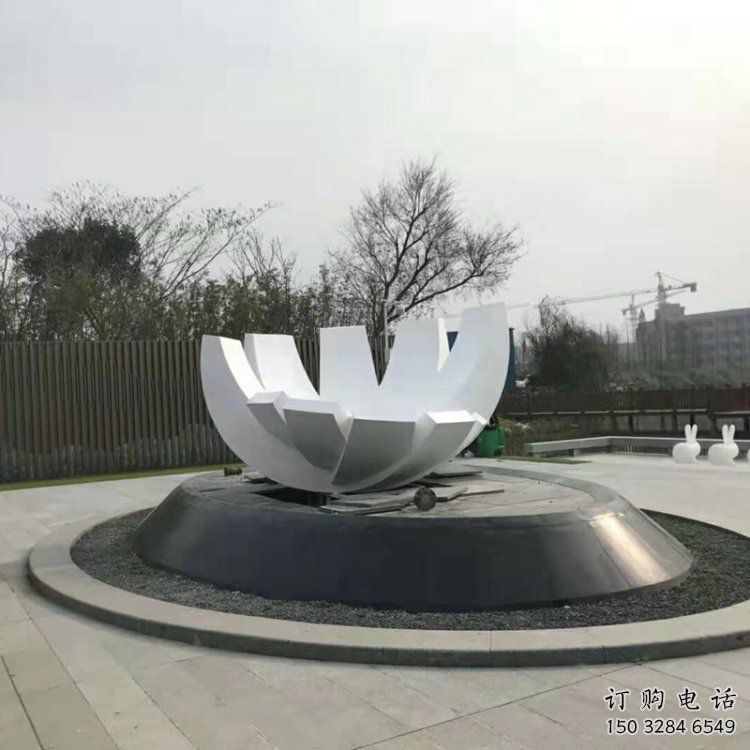 幾何蓮花雕塑優選，陸地擺件，廣場幾何蓮花雕塑供給