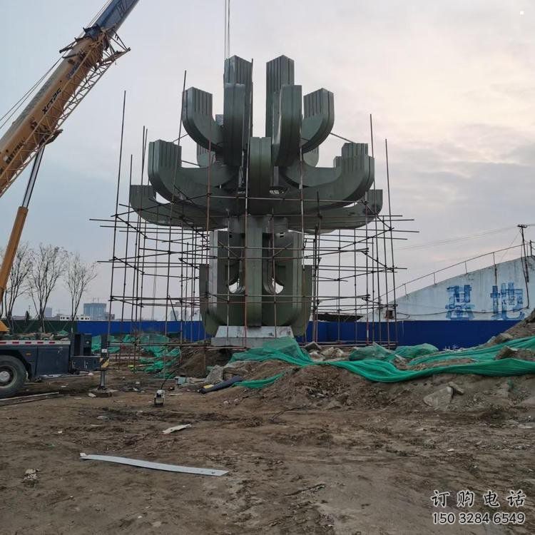 金屬蓮花雕塑批發(fā)，街頭藝術(shù)，公園幾何蓮花雕塑展品