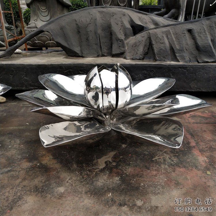 蓮花雕塑擺件，地標擺件，鏡面蓮花雕塑生產商