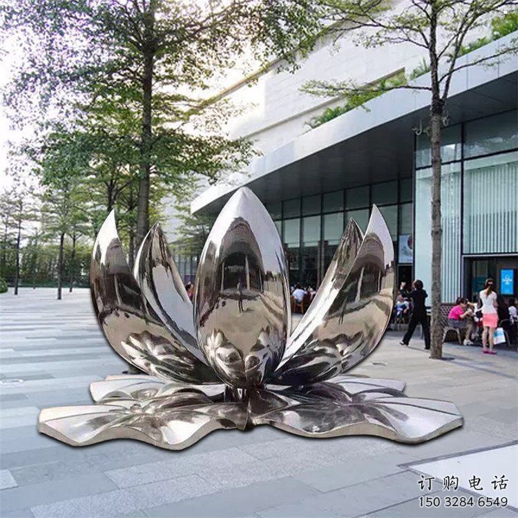 蓮花雕塑定做，標識雕塑，鏡面蓮花雕塑選定