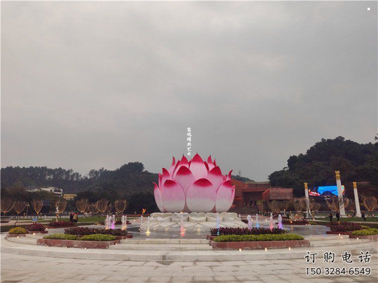 蓮花雕塑展品，花園小品，水景蓮花噴泉雕塑優(yōu)選