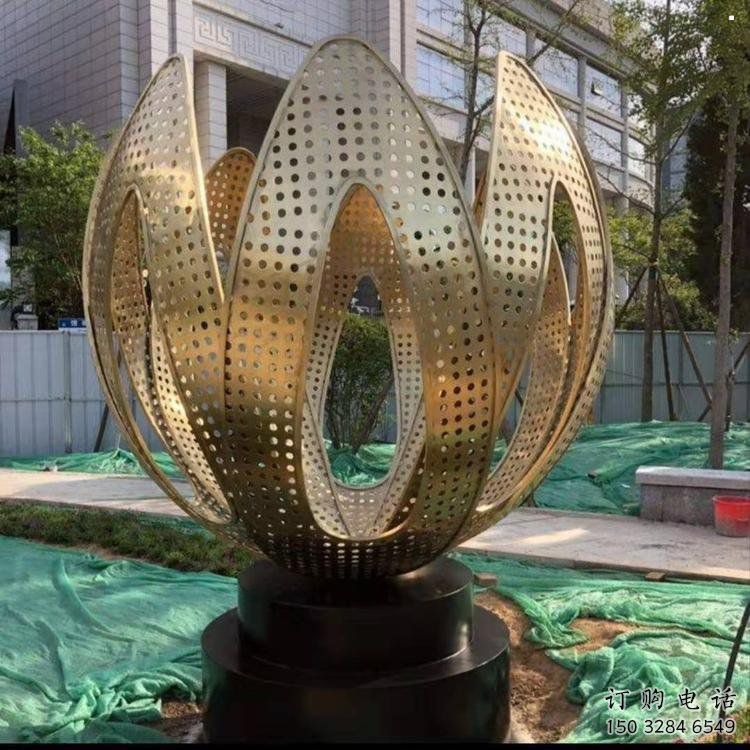 鏤空蓮花雕塑制作，市標雕塑，燈光蓮花雕塑常用