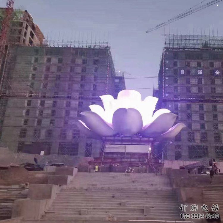 鏤空蓮花雕塑專供，鍛造工藝，燈光蓮花雕塑生產廠家