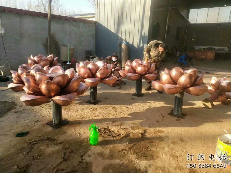 水蓮花雕塑選用，陸地擺件，水蓮花銅雕塑供給