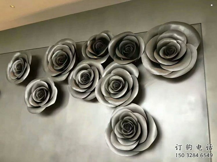 月季花雕塑定制，花卉雕塑，園林不銹鋼月季花雕塑預定