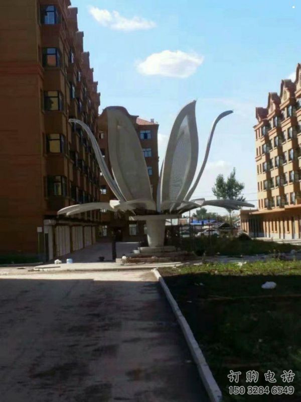 燈光花朵雕塑通用，多彩藝術，不銹鋼燈光茶花雕塑供應