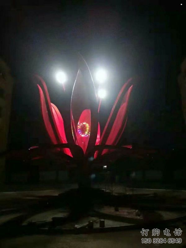燈光花朵雕塑優價，藝術組合，燈光茶花雕塑生產廠家