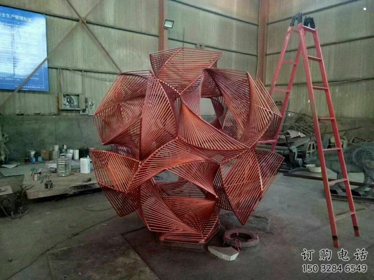 戶外花球擺放通用，陸地擺件，不銹鋼花球雕塑制作廠家