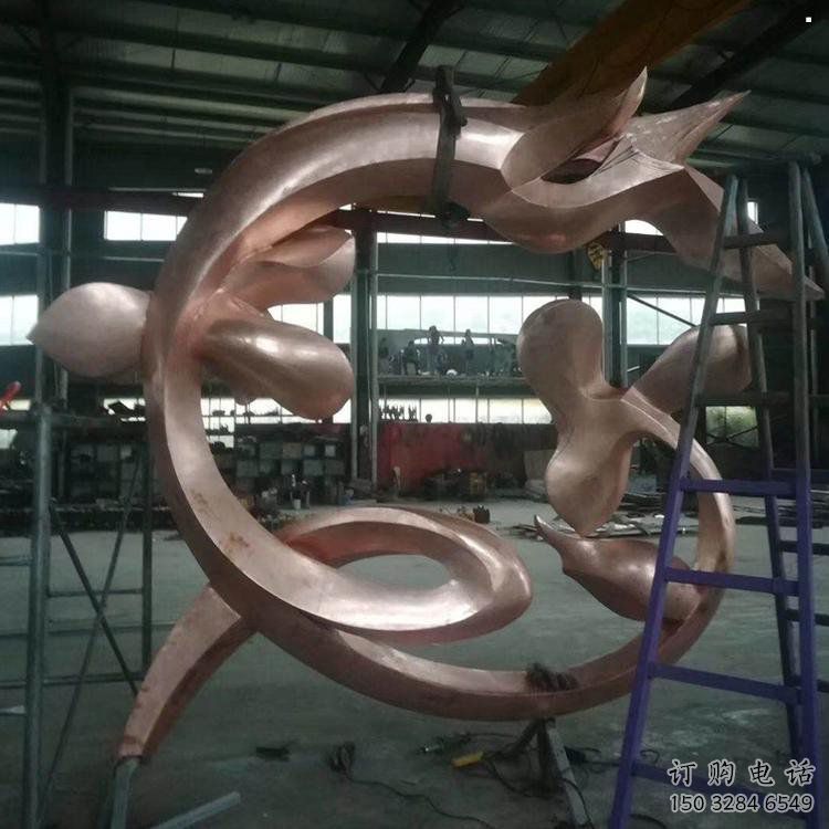 蘭花雕塑供應，花園小品，不銹鋼蘭花花朵雕塑展品