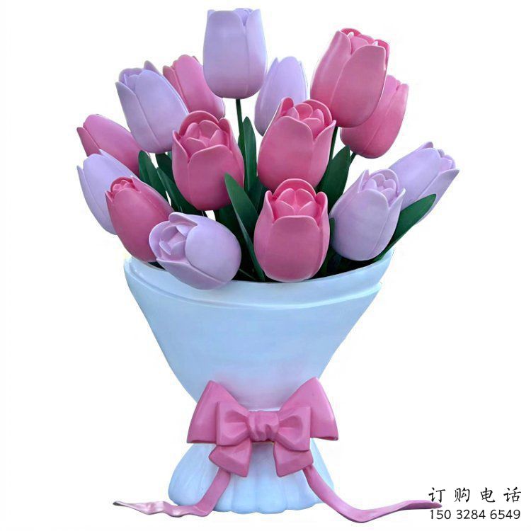 花朵雕塑生產，美陳組合，仿真郁金香花朵雕塑廠家