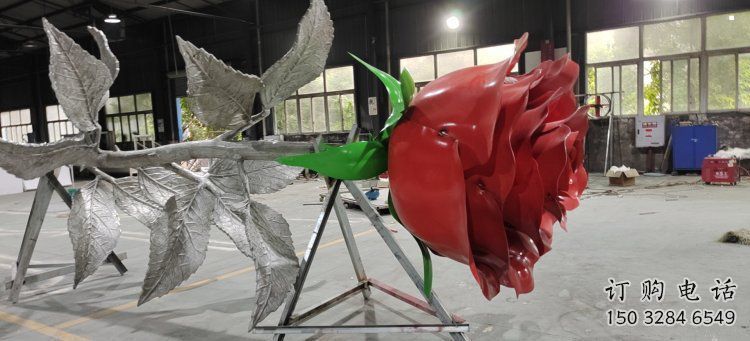 花朵月季雕塑承接，戶外雕塑，月季花朵雕塑生產廠家