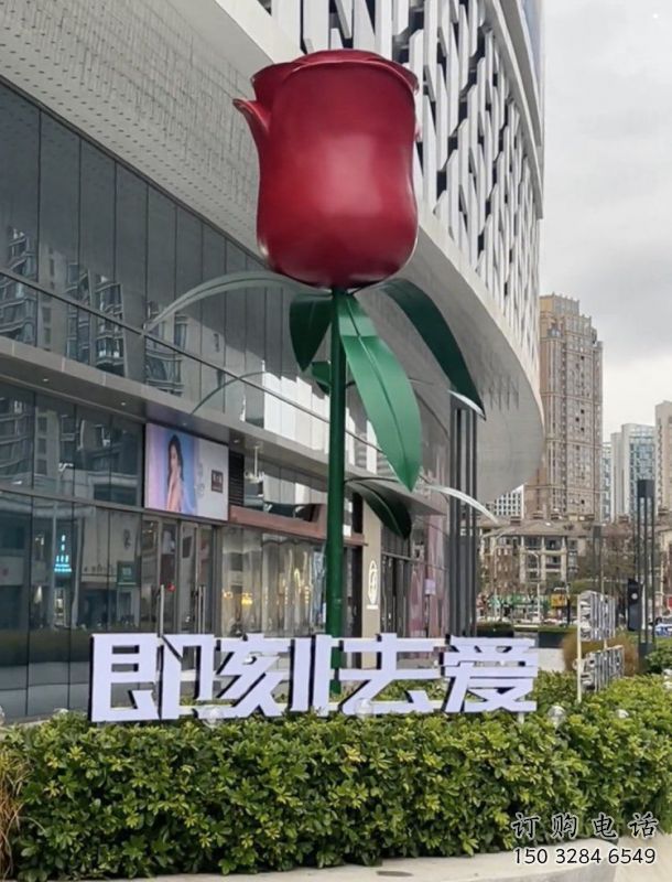 花朵月季雕塑制作常用，街道標識，月季花朵雕塑制造商