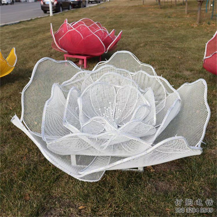 牡丹花雕塑供應，燈光雕塑，鏤空牡丹花雕塑定制廠家