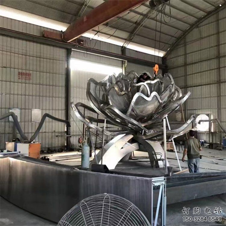 牡丹花雕塑訂做，景區雕塑，烤漆牡丹花雕塑廠家